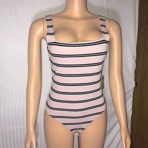 Express Striped Pink Bodysuit